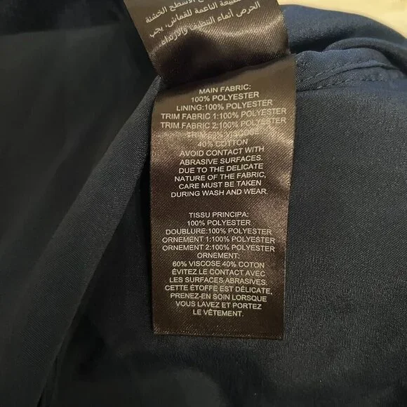 NWT Self Portrait Navy 3D Cold Shoulder Floral Guipure LACE Mini Dress Sz 8 - Picture 7 of 14